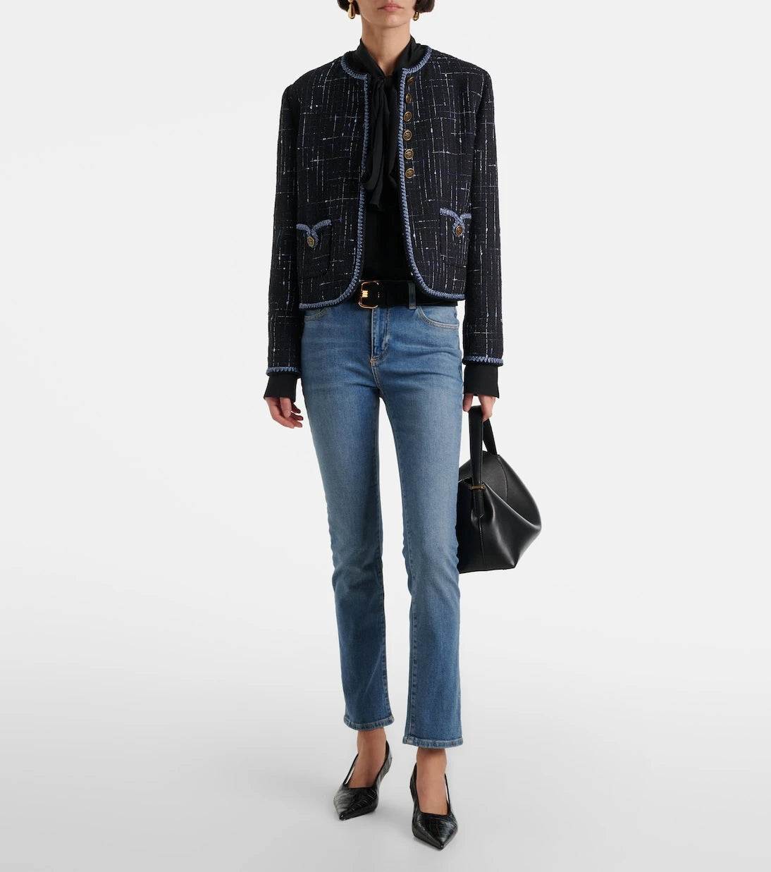AG Jeans - بنطلون جينز ماري بقصة سلم وخصر عالٍ