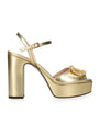 Metallic Leather VLogo Signature Platform Sandals 115