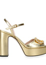 Metallic Leather VLogo Signature Platform Sandals 115