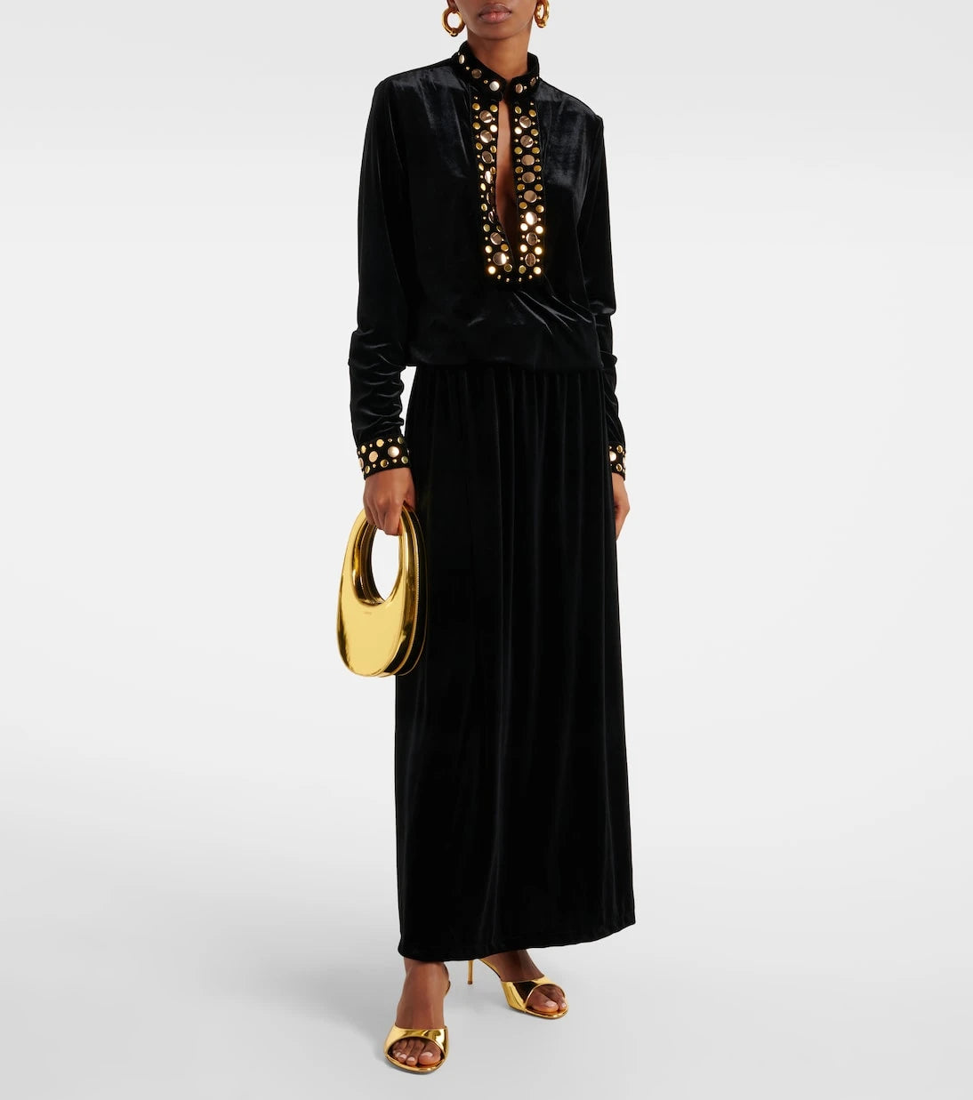 Dodo Bar Or - Arol studded velvet maxi dress