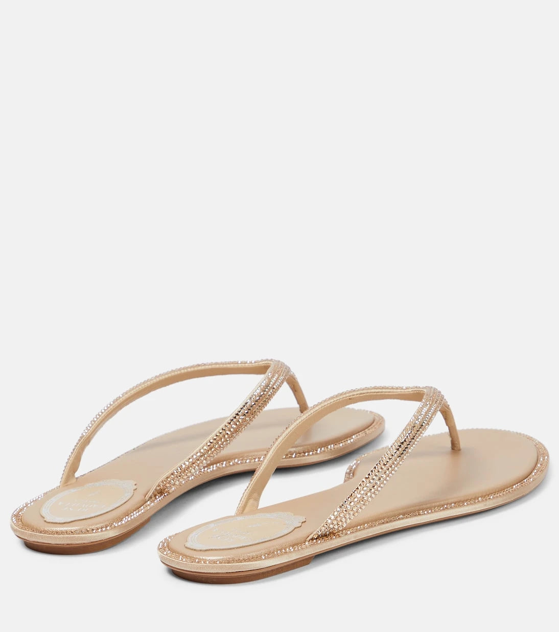 Rene Caovilla - Diana embellished satin thong sandals