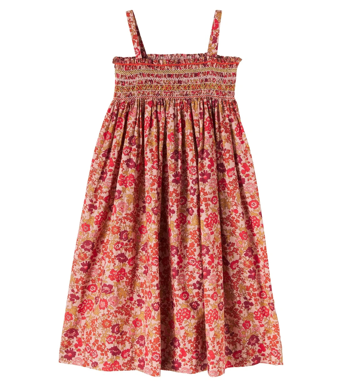 Bonpoint - فستان لاباي بتصميم الزهور القطني المزموم