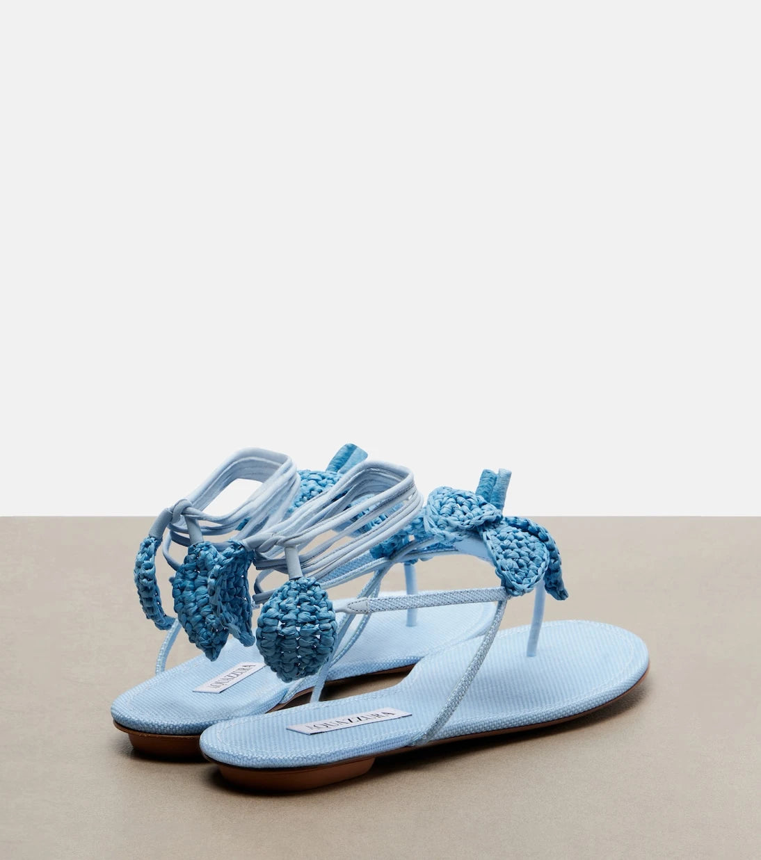 Aquazzura - Calypso raffia thong sandals