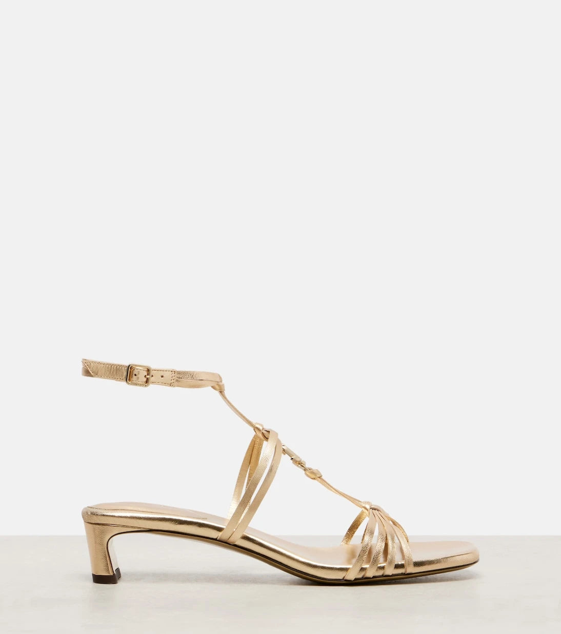 Jimmy Choo - صندل فران 35 من الجلد المعدني