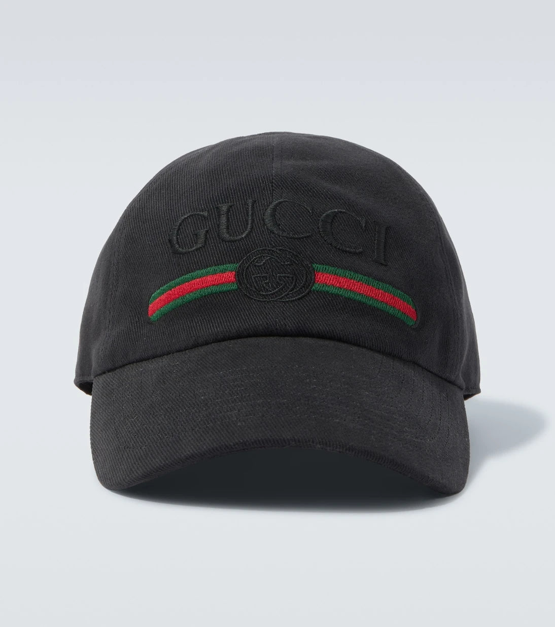 Gucci - Web Stripe cotton baseball cap