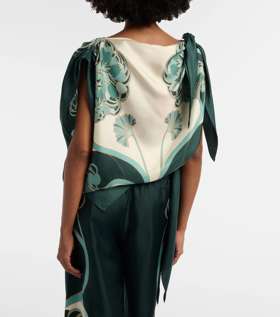 La DoubleJ - Full-On printed silk twill top