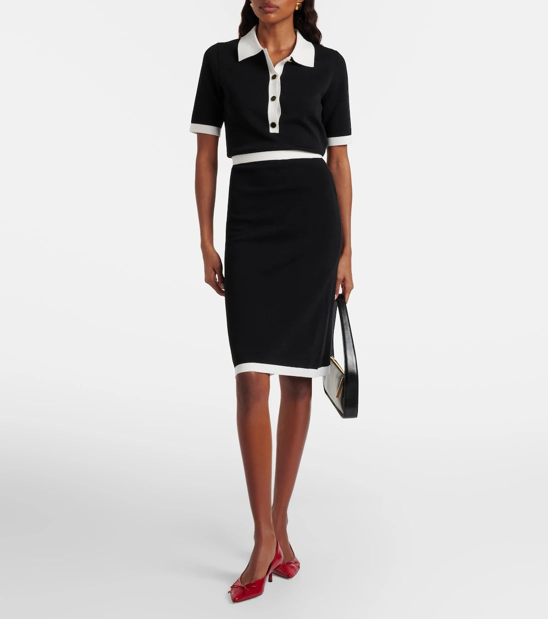 Nina Ricci - Ribbed-knit polo shirt