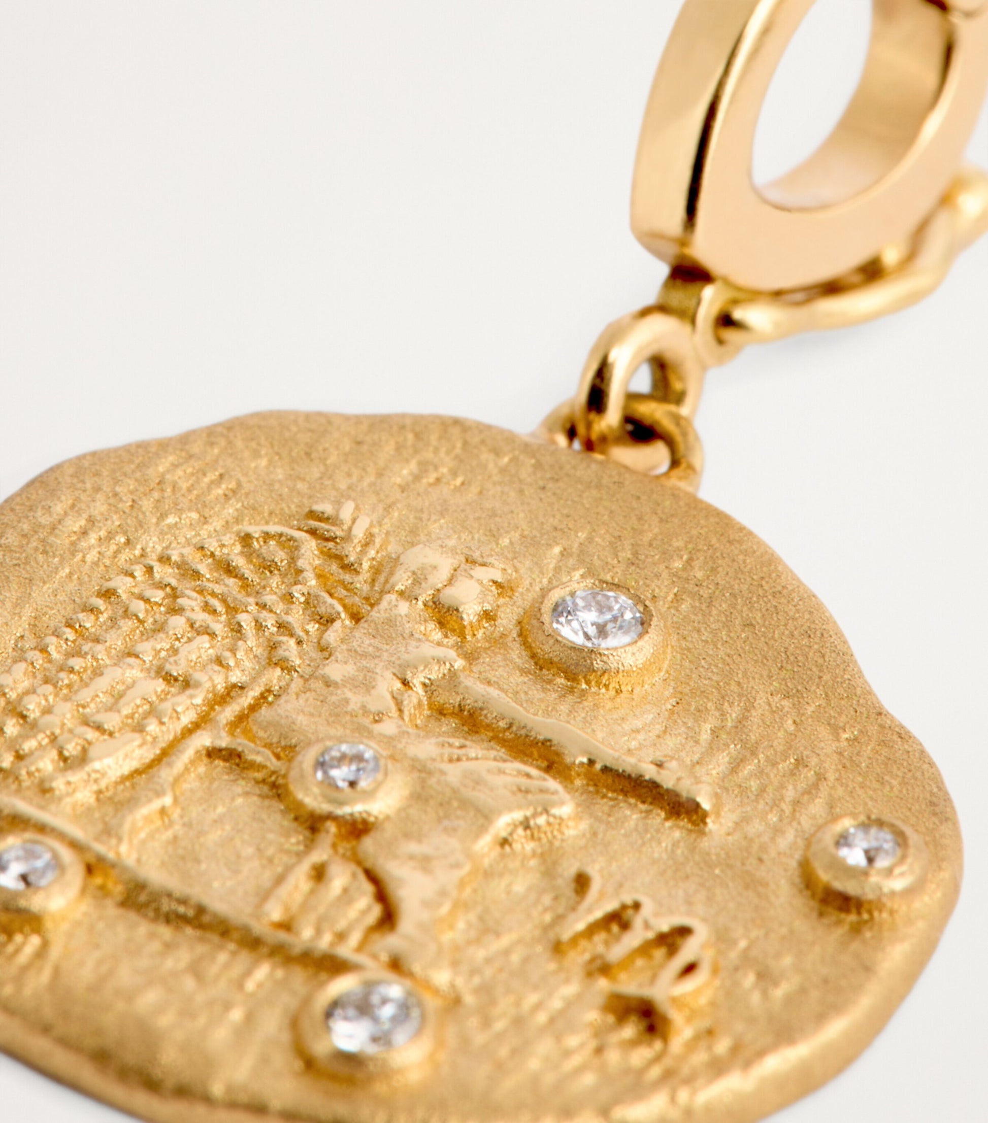 Small Yellow Gold and Diamond Virgo Coin Charm