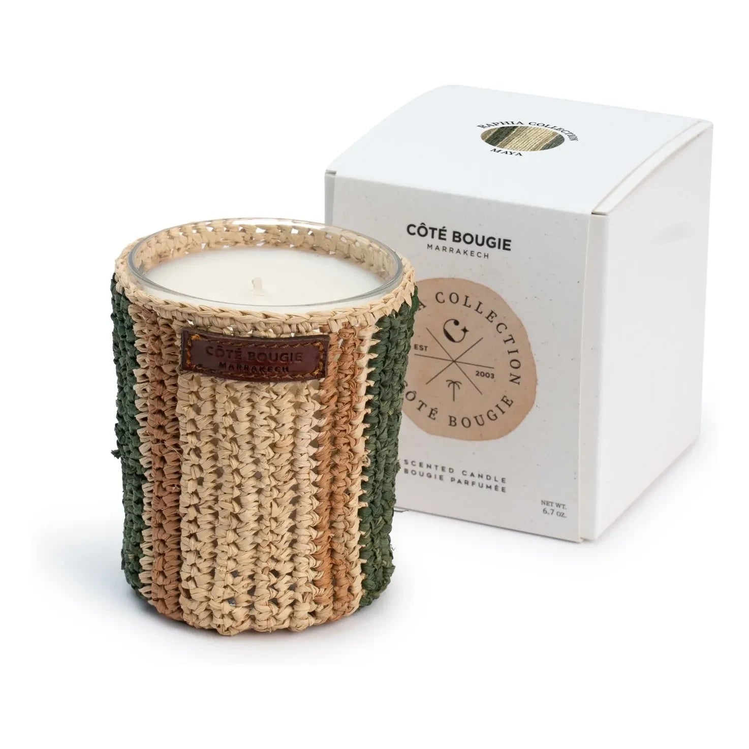 Côté Bougie - Raphia Maya candle - Mint &amp; Tea