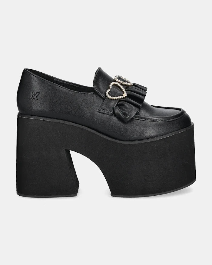 Обувки с дебел ток Koi Footwear Dark Delights Chunky Heart