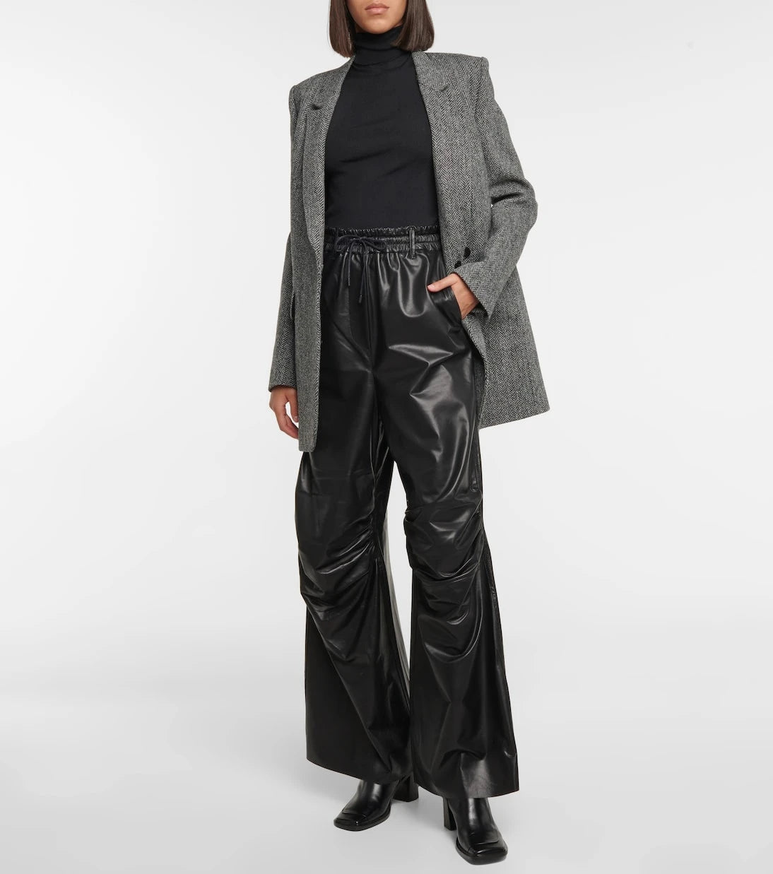 Petar Petrov - Gines wide-leg leather sweatpants