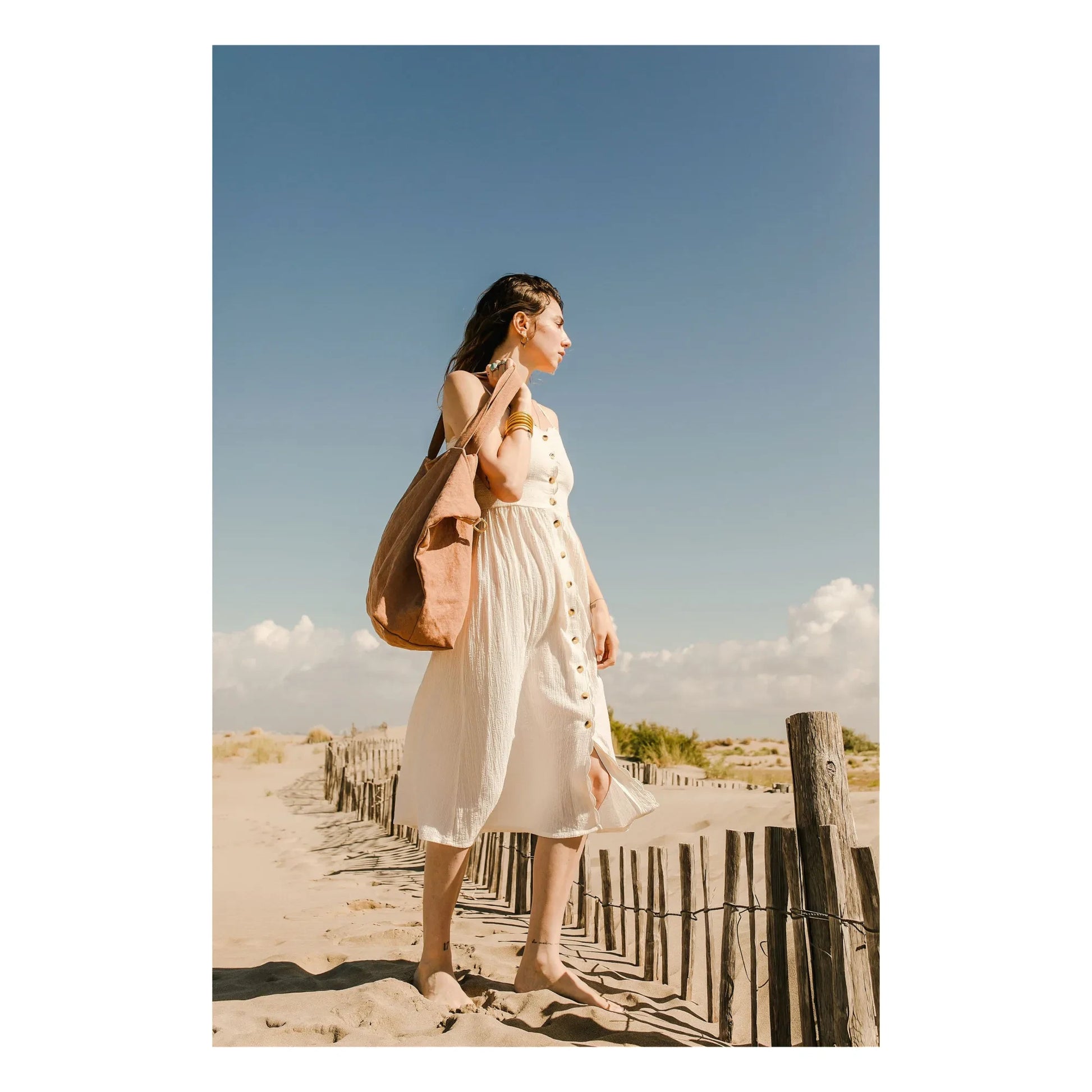 Adorna - Caroline Linen Weekend Bag | Terracotta