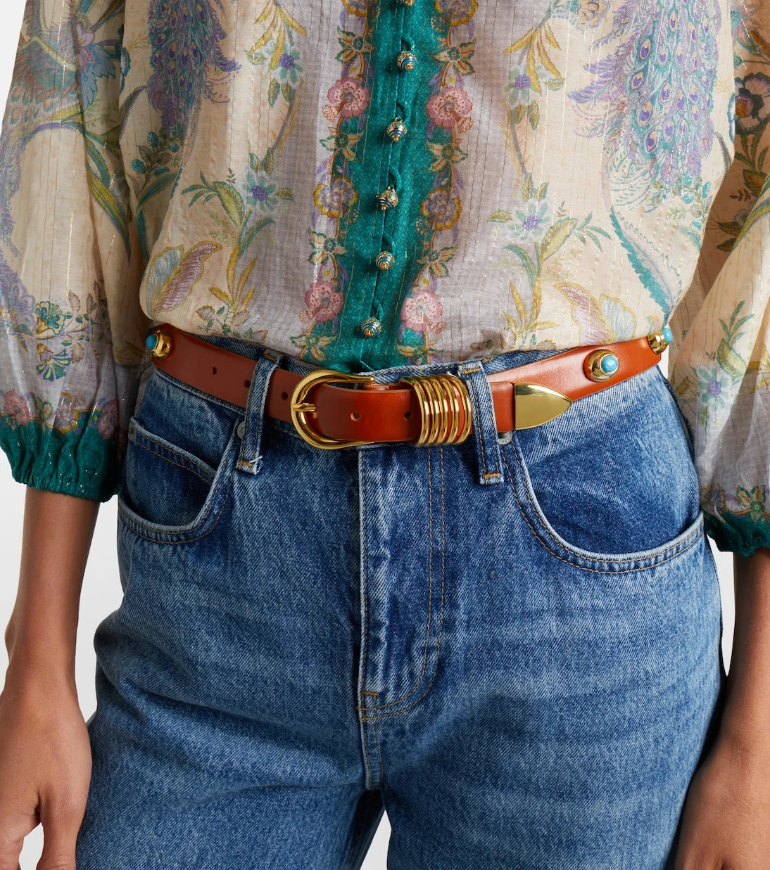 Déhanche - Hollyhock embellished leather belt