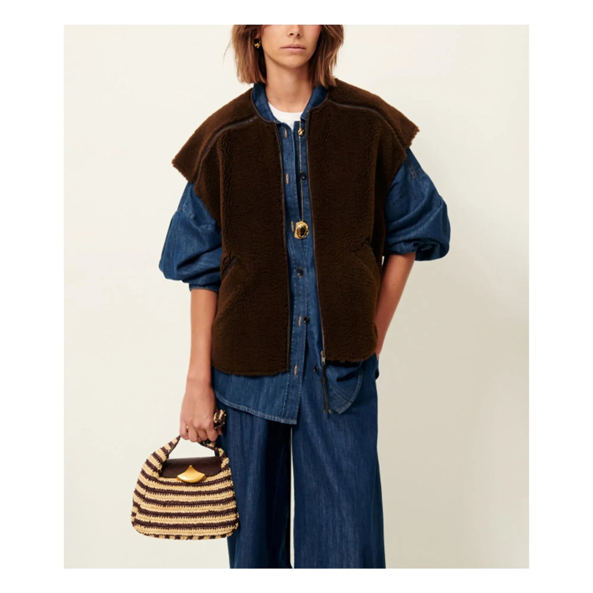 Sessùn - Mounty Sleeveless Jacket | Brown