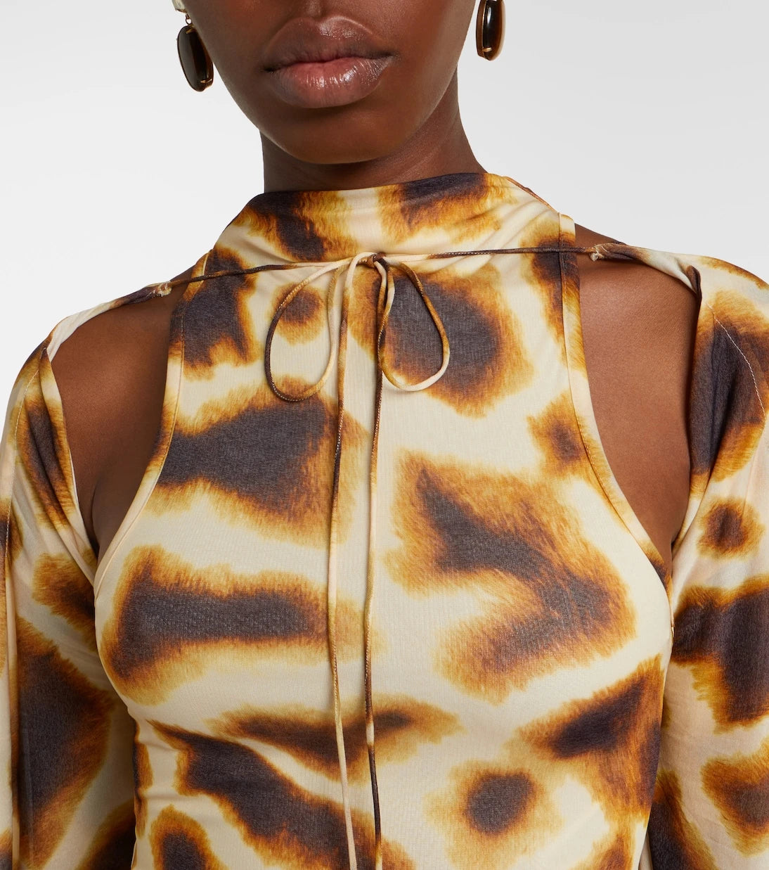 Christopher Esber - Printed draped caped gown