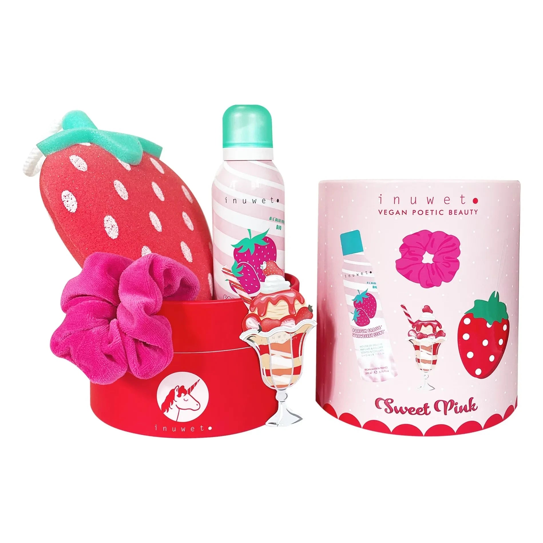 Inuwet - Fun bath box Strawberry