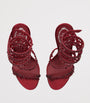 René Caovilla Burgundy Satin Chandelier Heeled Sandals 105