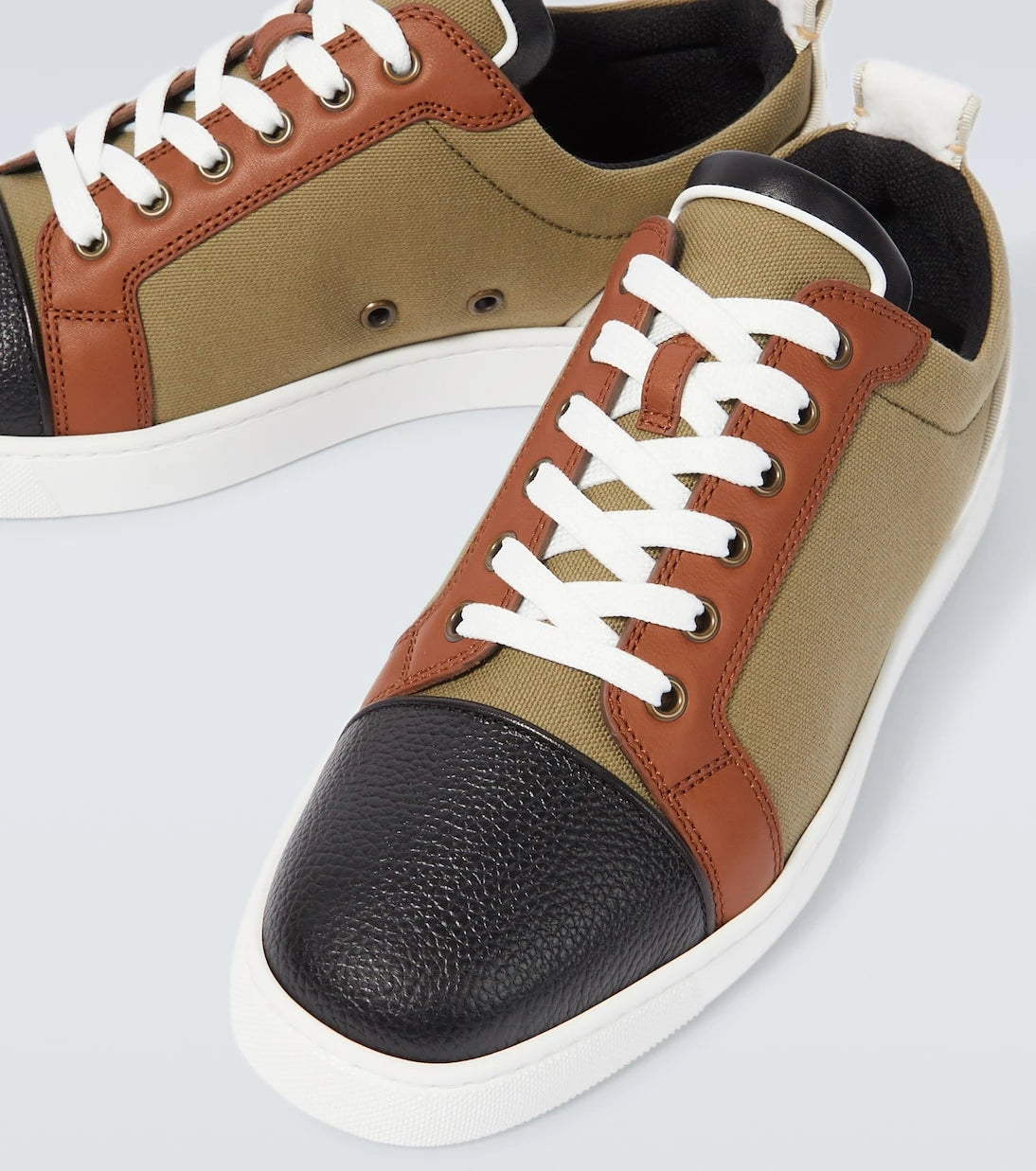 Christian Louboutin - Fun Louis Junior leather and canvas sneakers