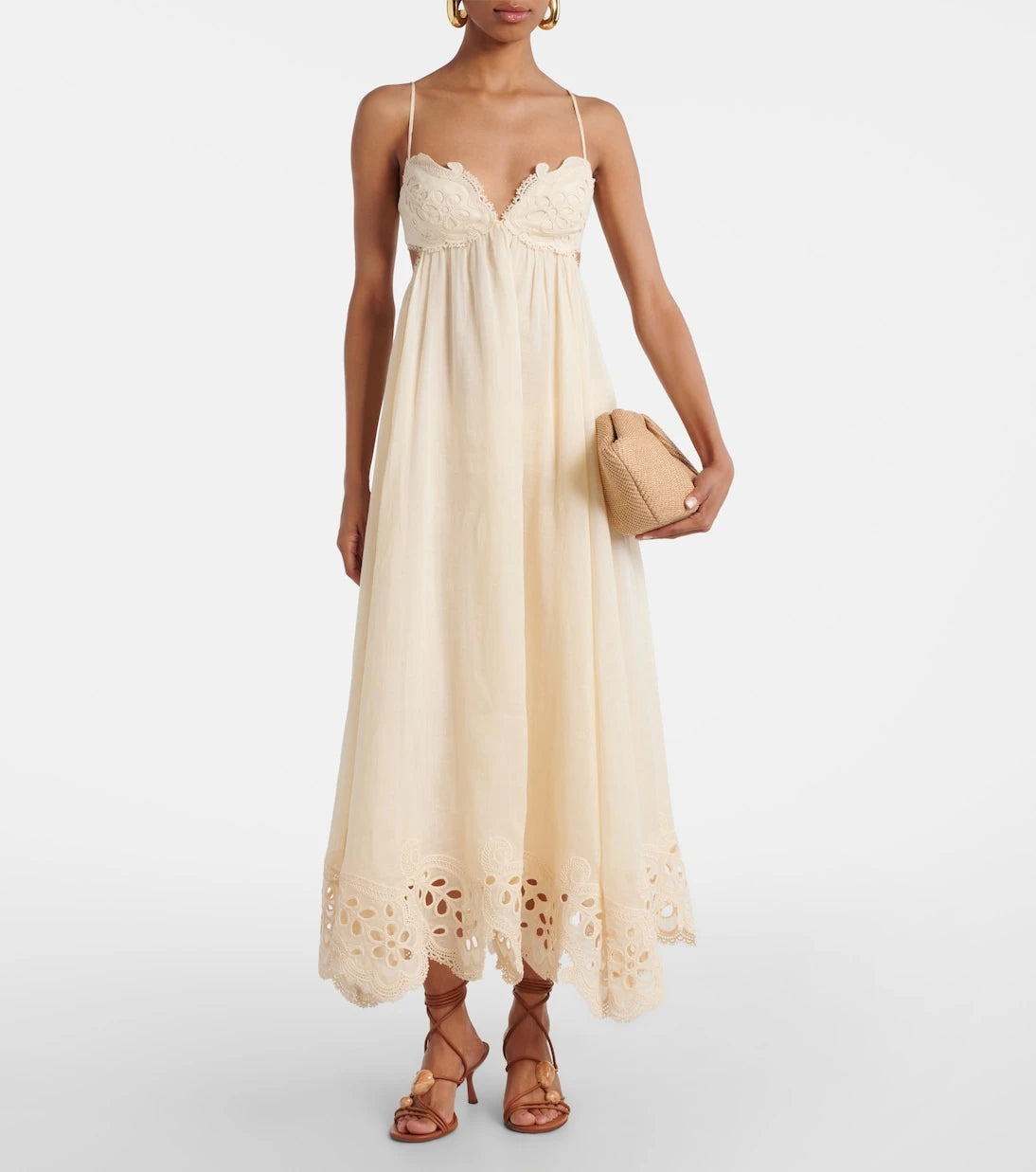Zimmermann - Coco embroidered ramie maxi dress