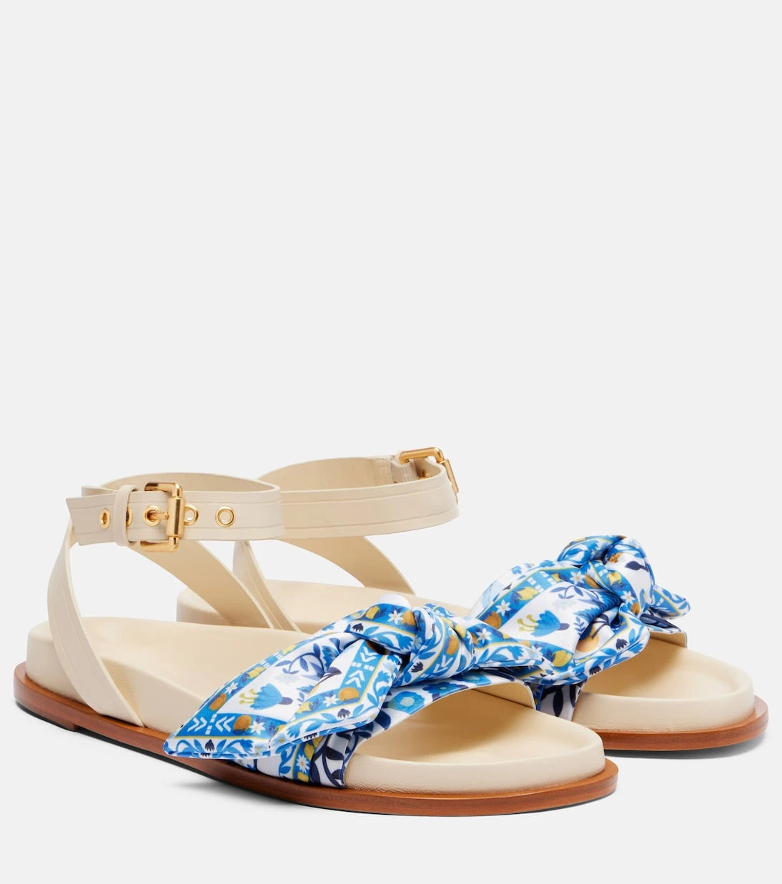 Farm Rio - Bow-detail printed sandals