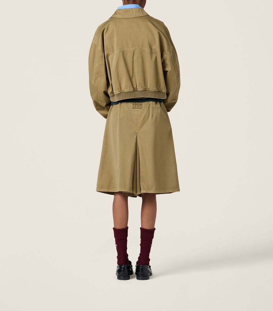 Green Cotton Bomber Jacket