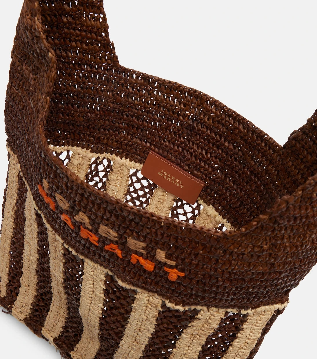 Isabel Marant - Praia striped raffia tote bag