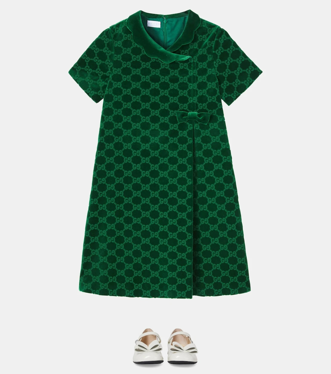 Gucci Kids - حذاء ماري جين مسطح من الجلد اللامع