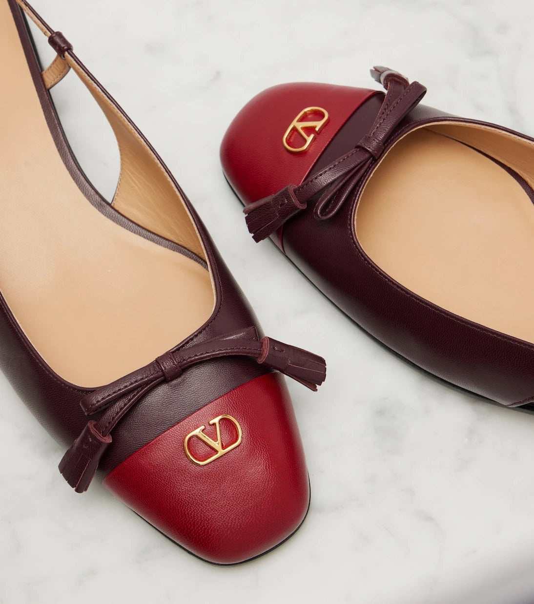 Valentino Garavani - Valet Du Roi leather slingback ballet flats