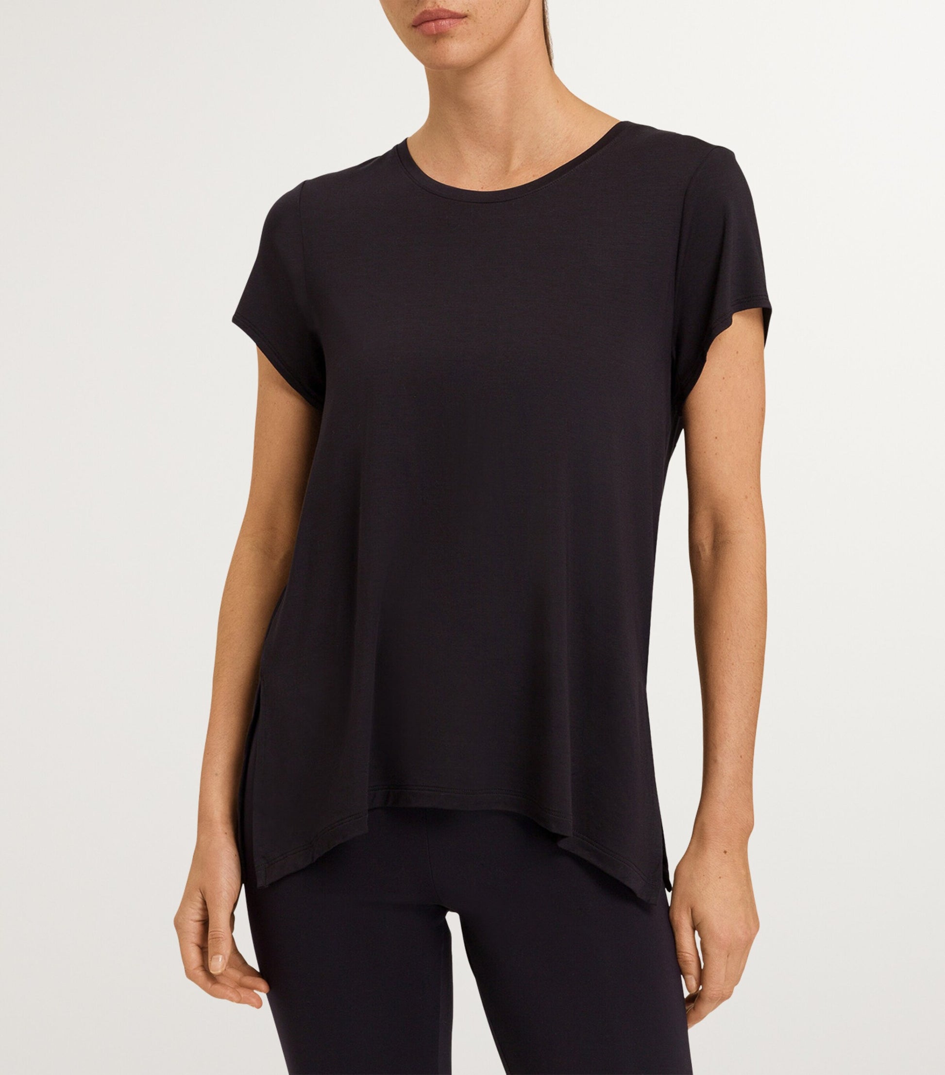Hanro Black Modal Yoga T-Shirt