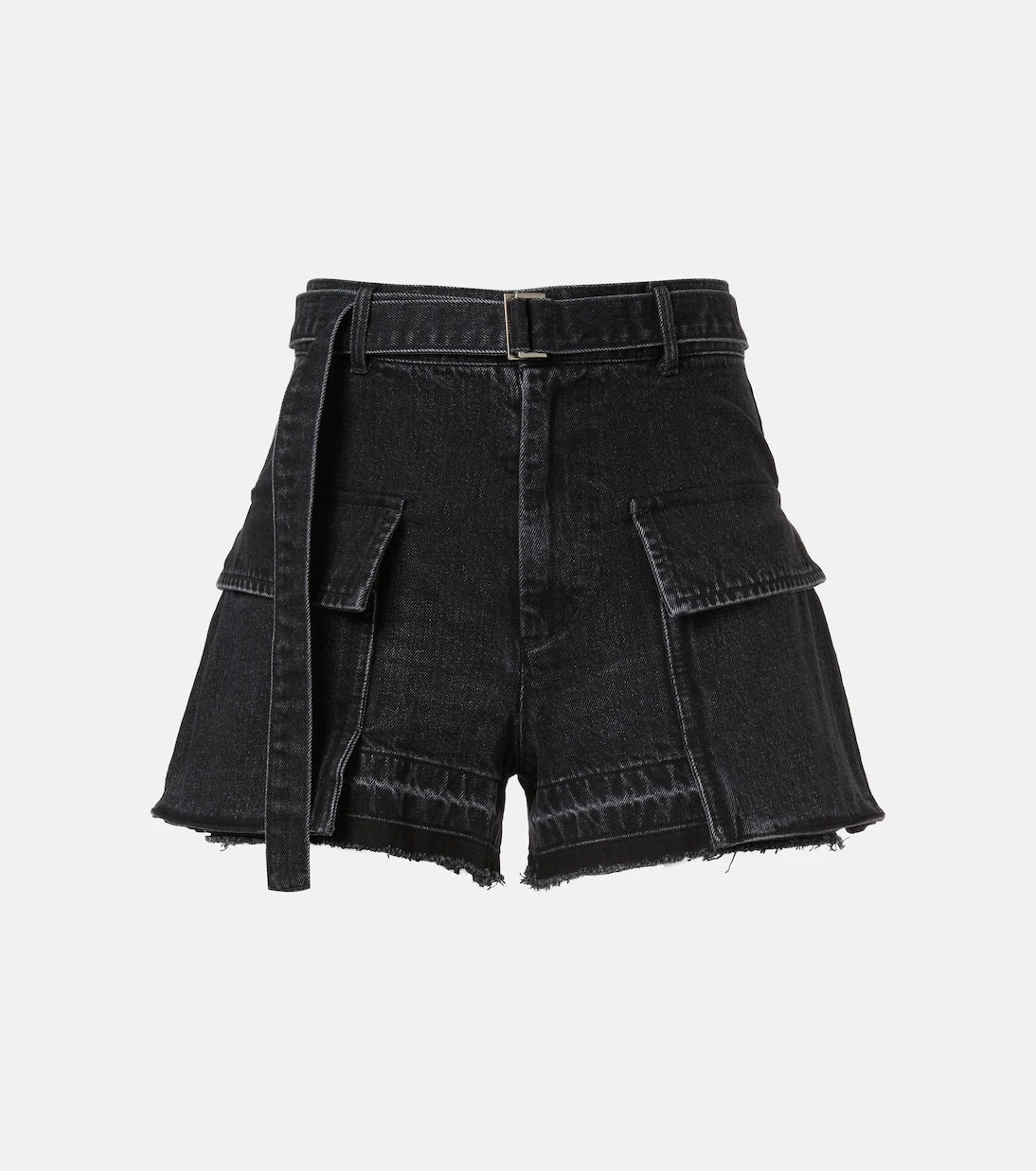 Sacai - Belted denim shorts