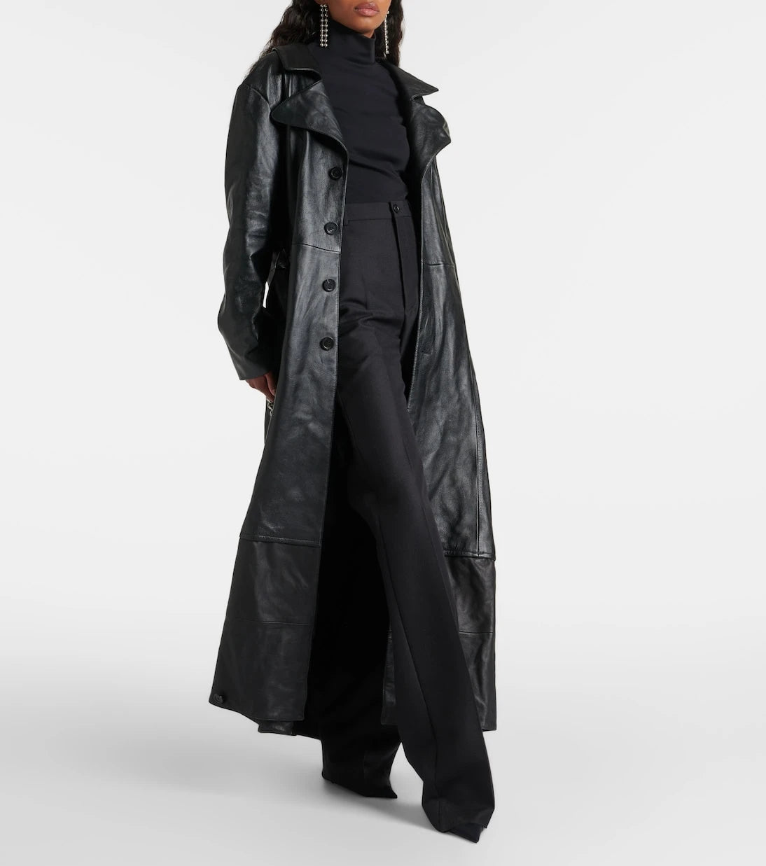 Balenciaga - Single-breasted leather coat