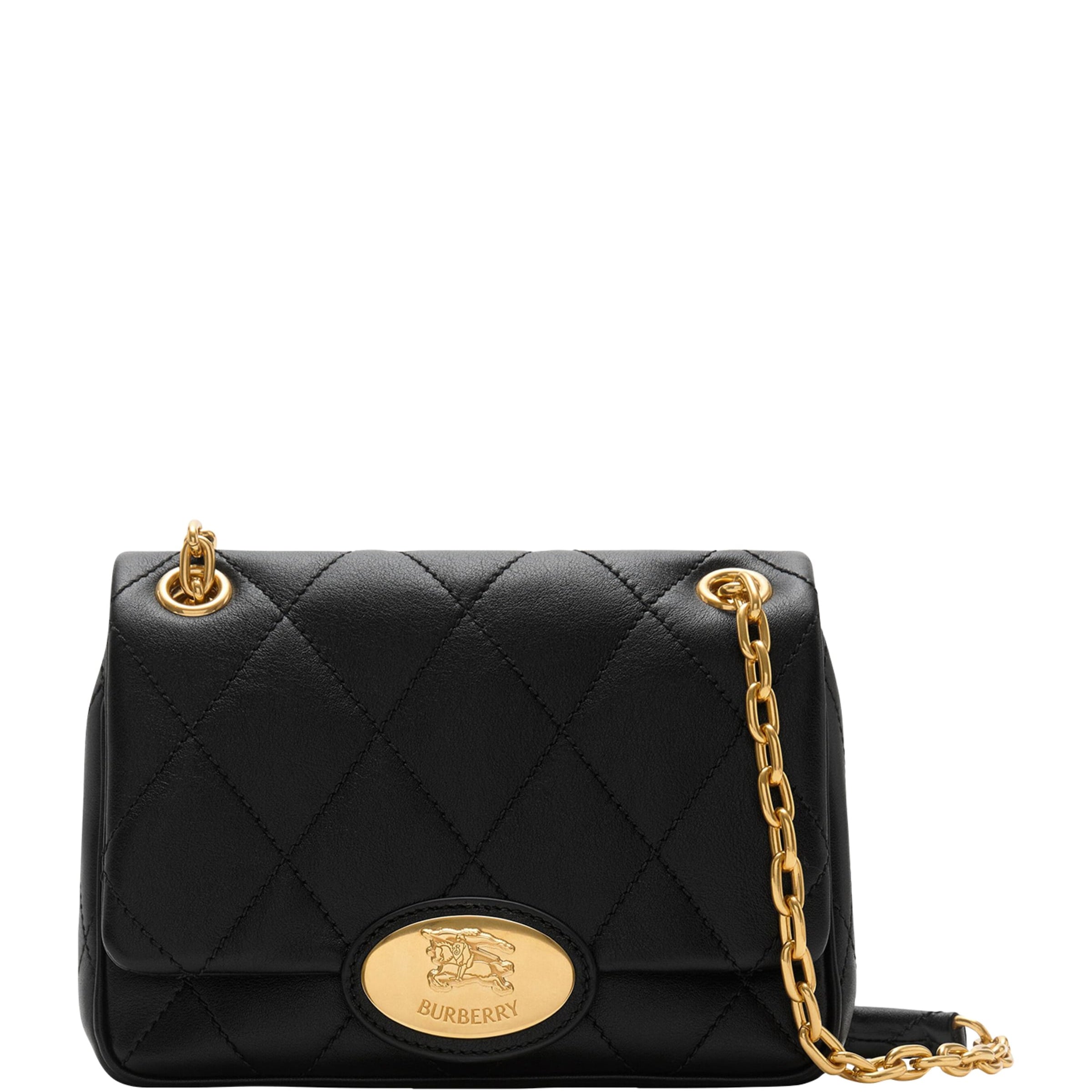 Burberry Black Small Calfskin Strand Shoulder Bag