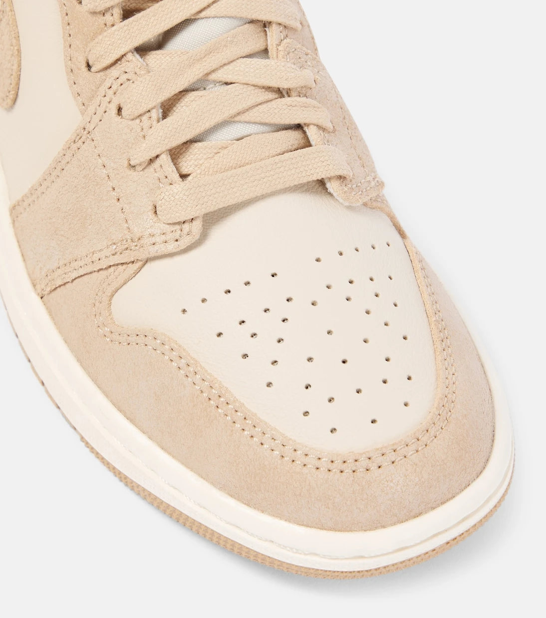 Nike - Air Jordan 1 Mid suede-trimmed leather sneakers