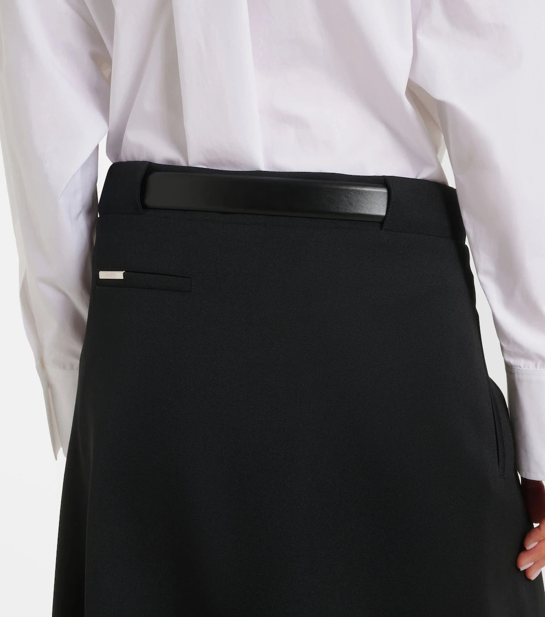 The Attico - Asymmetric virgin wool wrap skirt