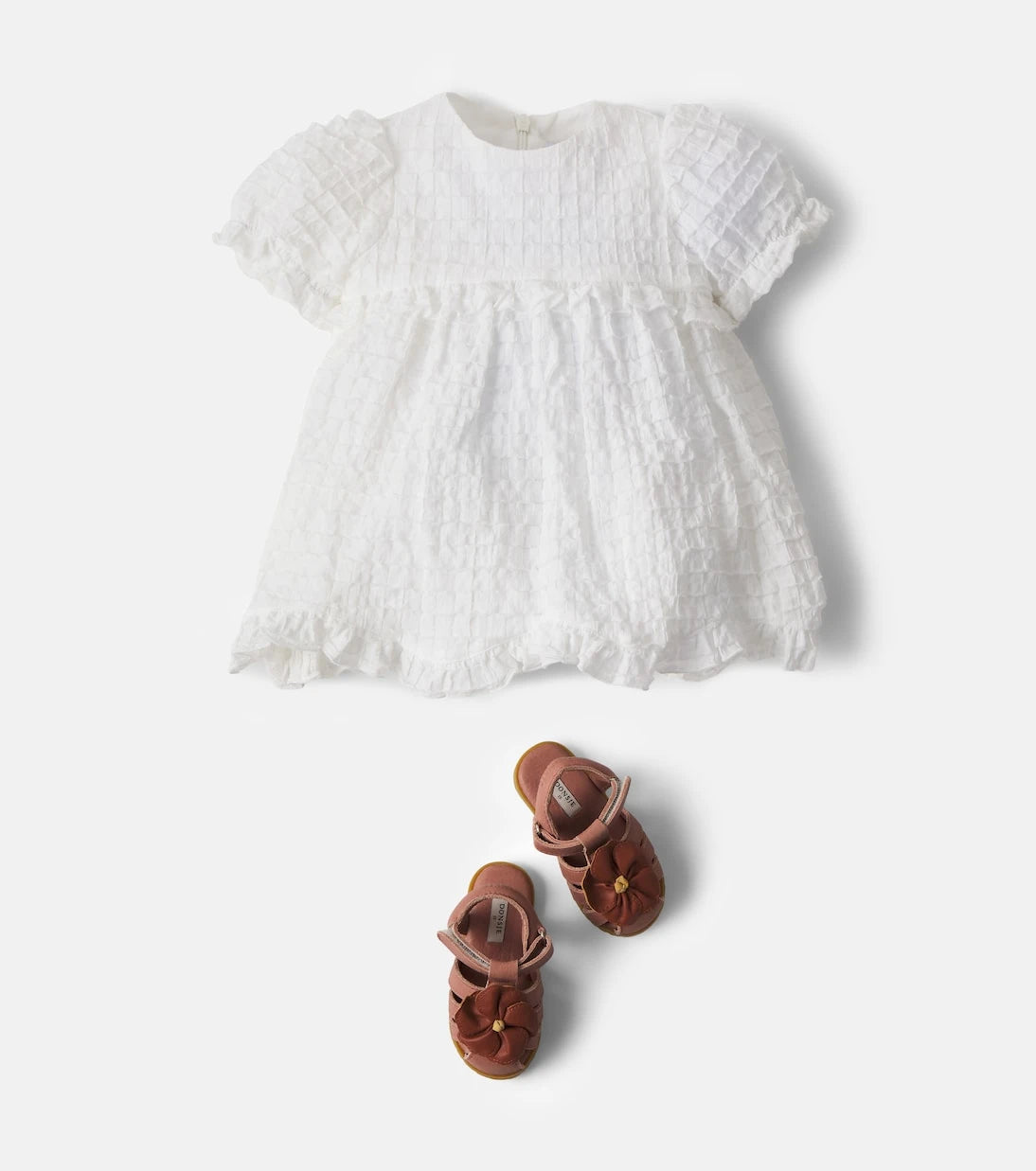 Il Gufo - Baby checked ruffled cotton dress