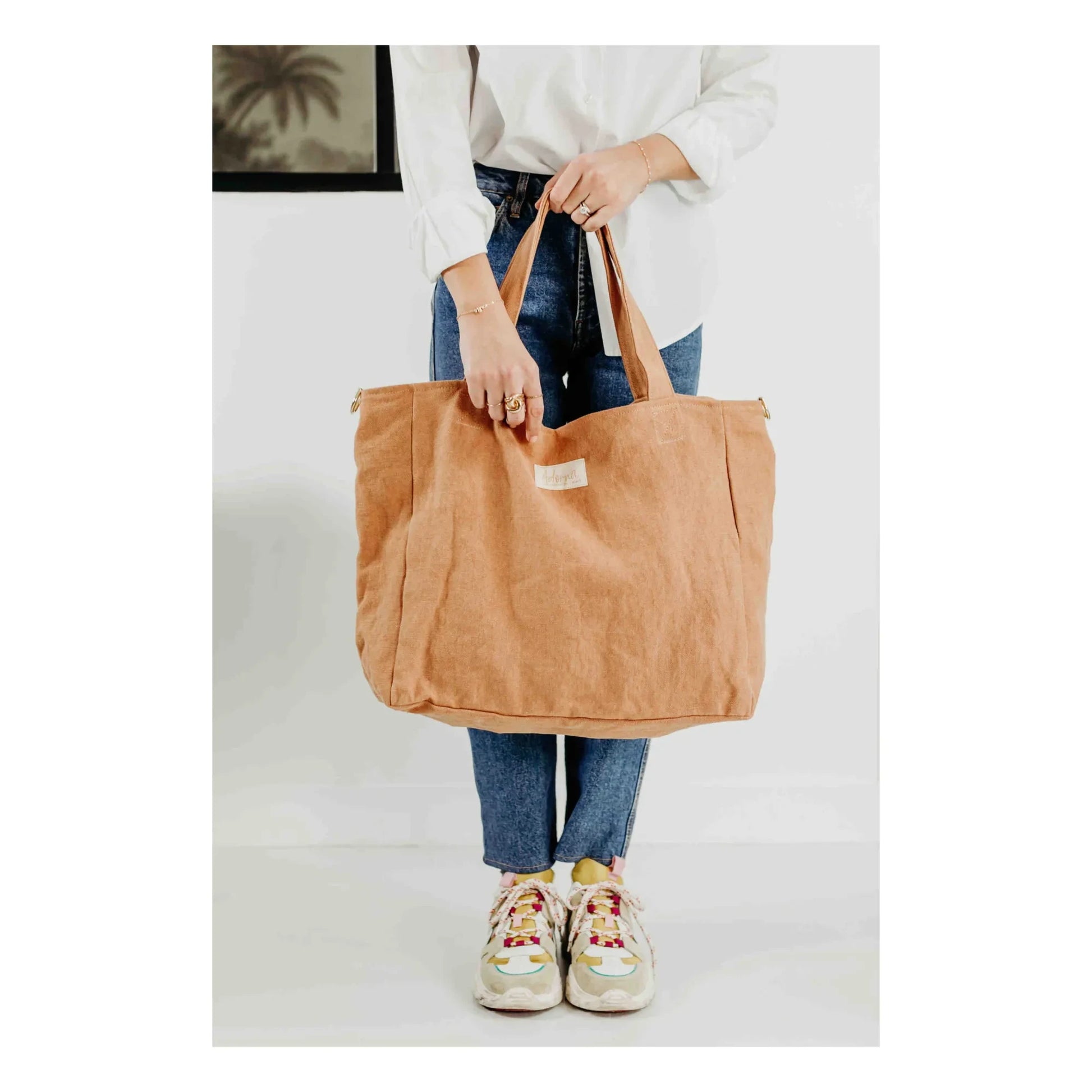 Adorna - Isia Linen Changing Bag | Terracotta