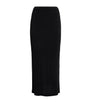 Black Hatching Bottoms Pleated Maxi Skirt