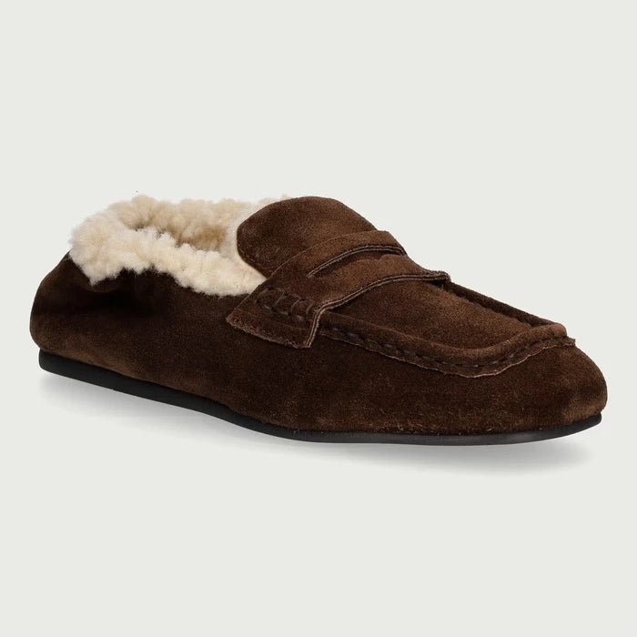 Kadın süet mokasen Penny Loafer