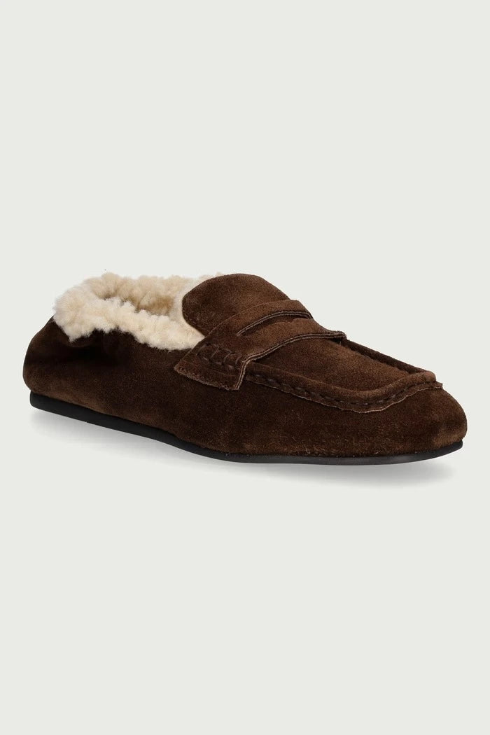 Kadın süet mokasen Penny Loafer