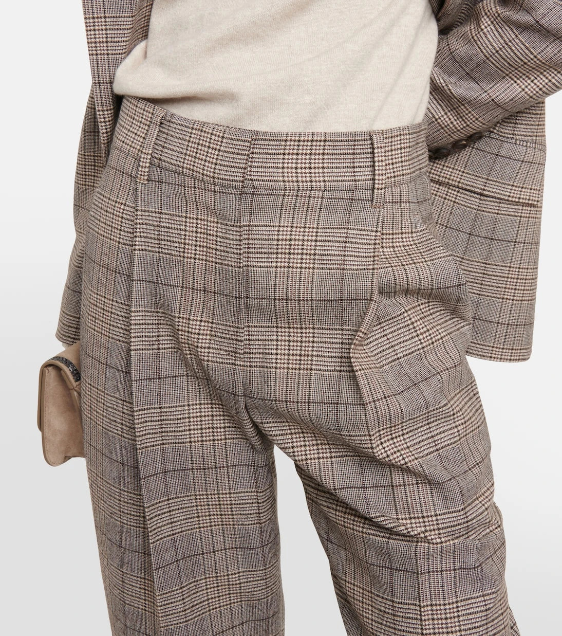 Brunello Cucinelli - بنطلون كاروهات من مزيج الصوف والقطن