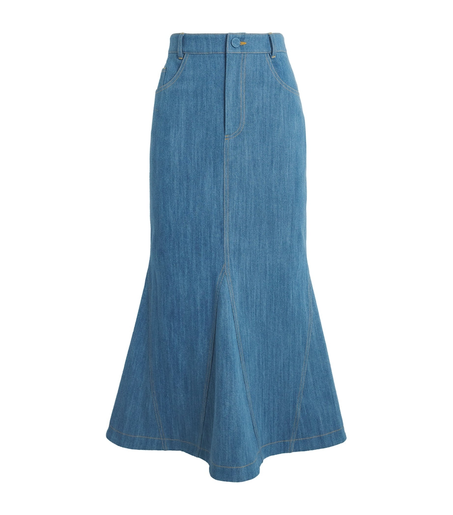 Blue Denim Megan Midi Skirt