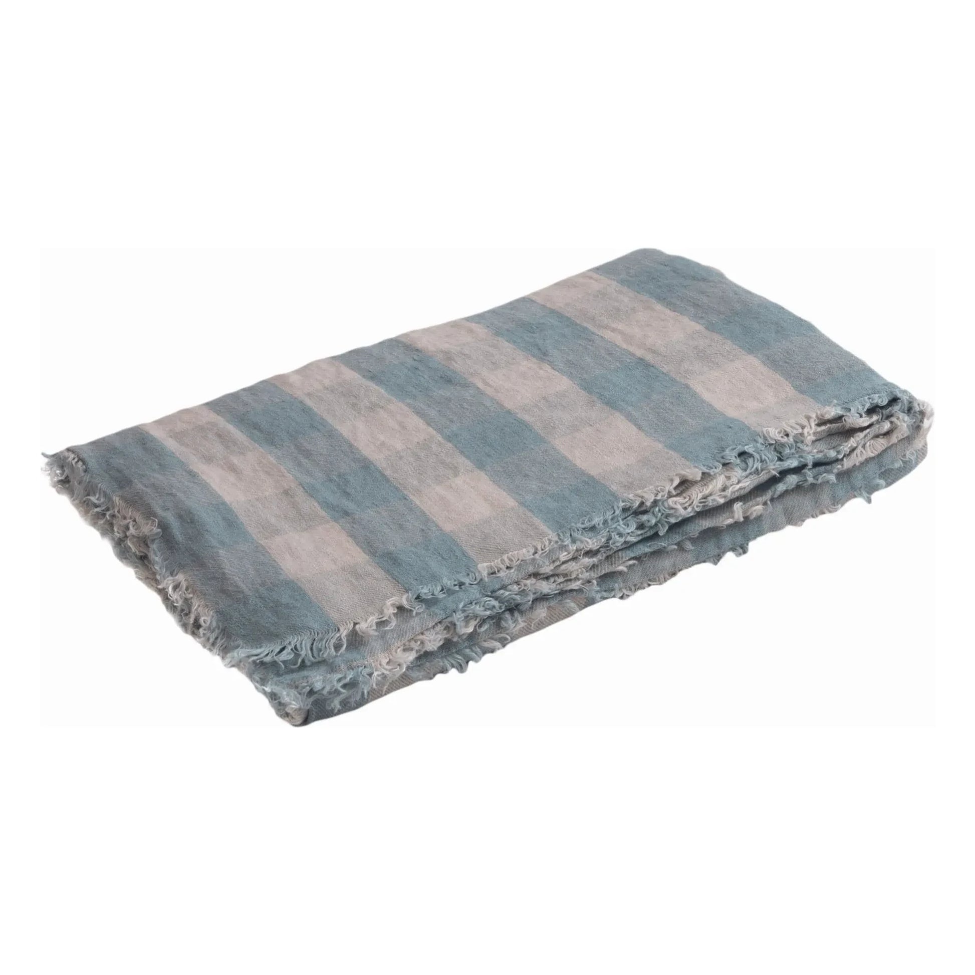 Maison de Vacances - Washed linen Vichy Cottage throw | Nuage