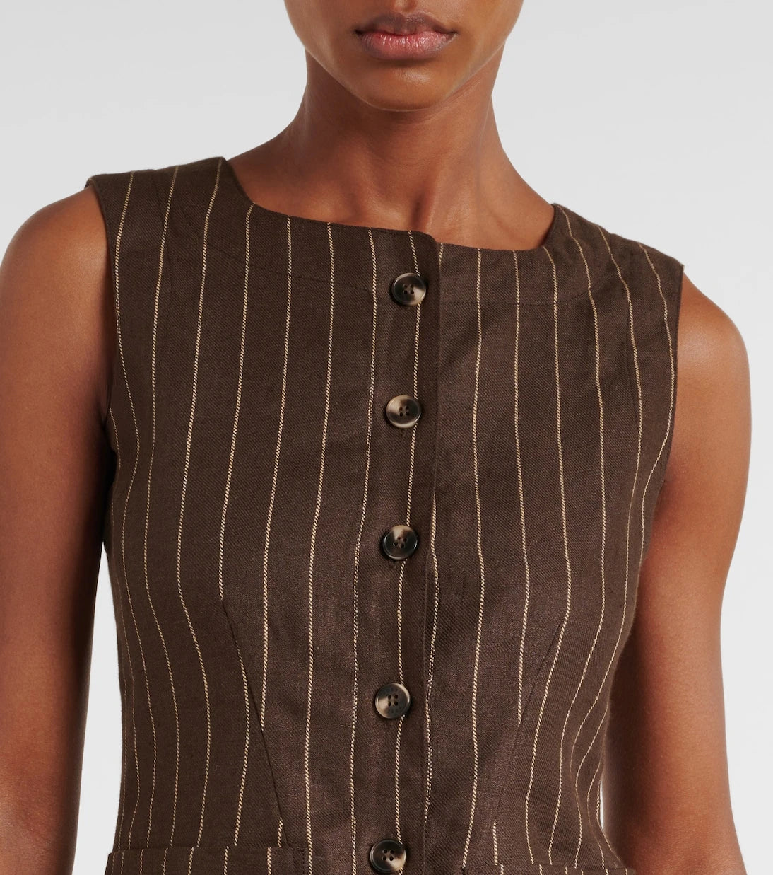 Posse - Emma pinstripe linen top