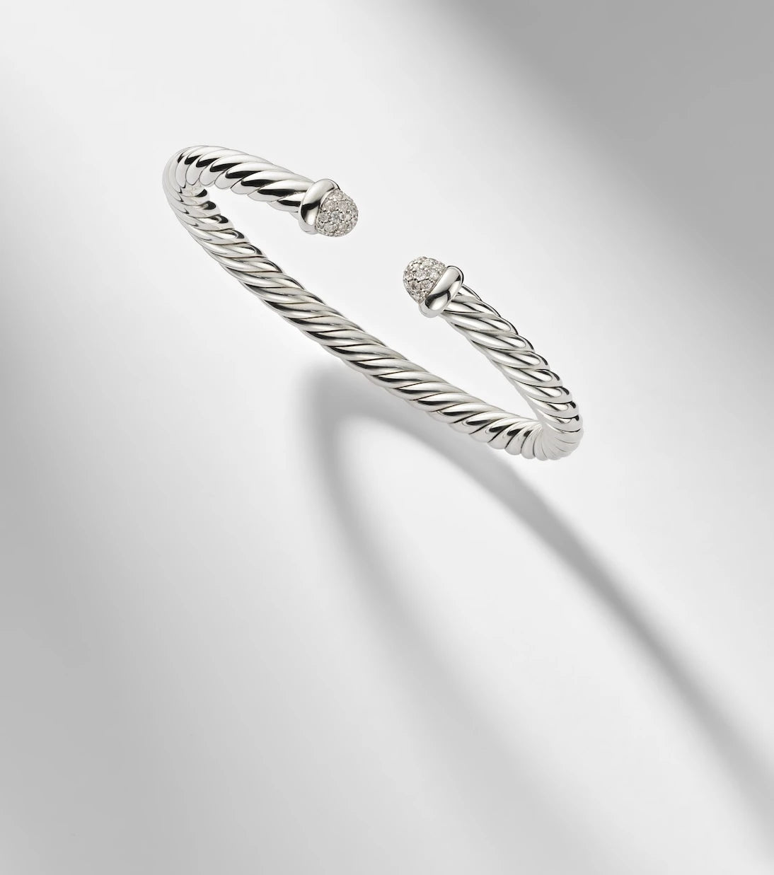 David Yurman - Cable Flex® sterling silver cuff bracelet with diamonds