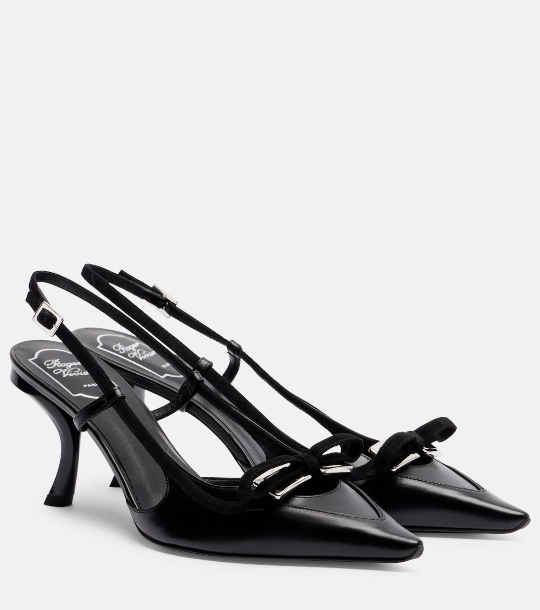 Roger Vivier - Virgule 75 leather slingback pumps