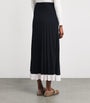 Contrast-Trim Knitted Maxi Skirt NAVY BLUE