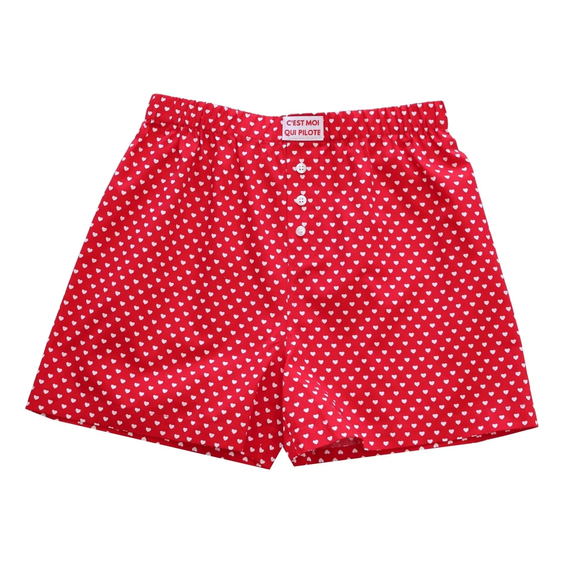 C'est moi qui pilote - Hearts underpants  | Red