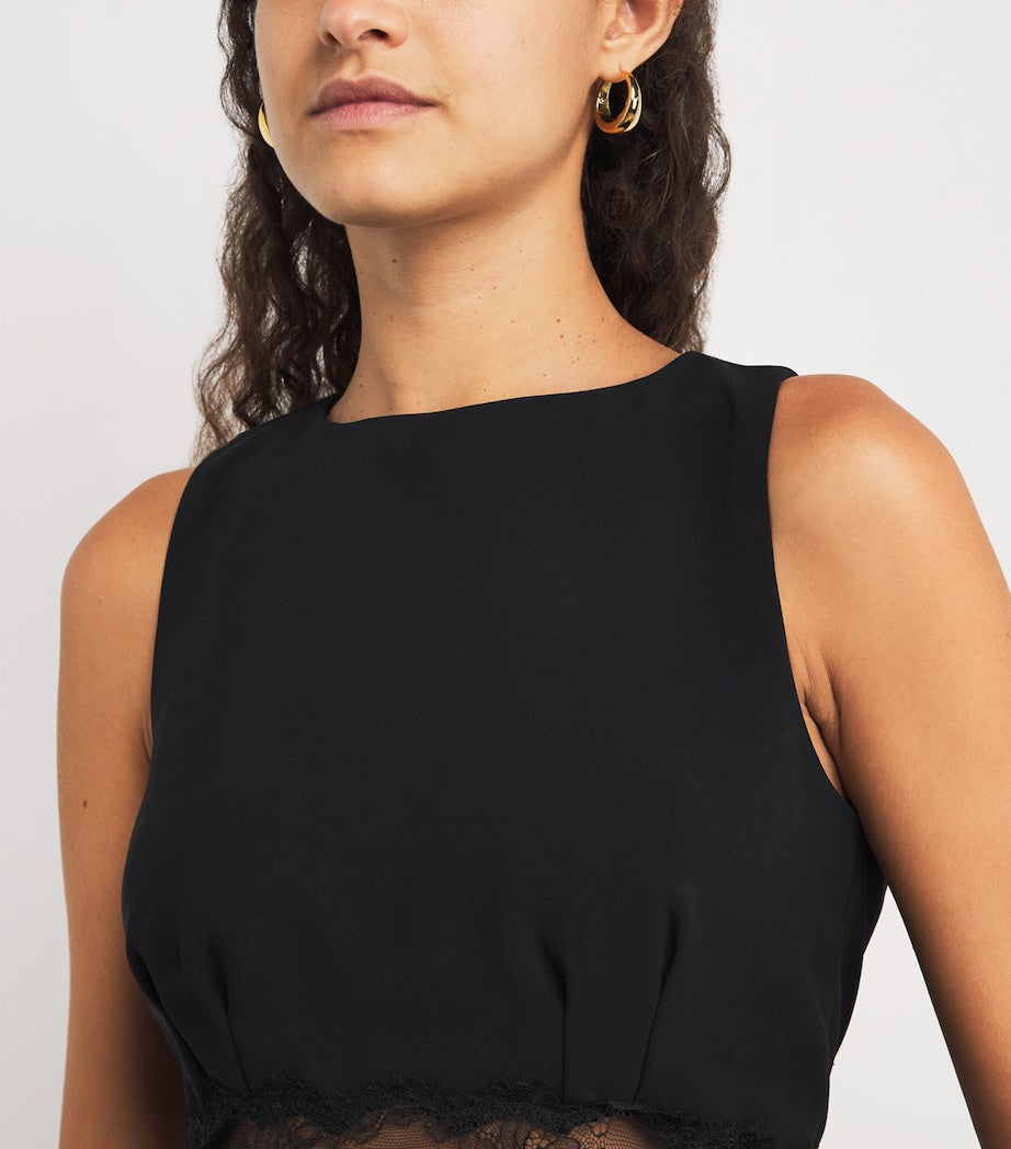 Claudie Pierlot Black Lace-Trim Mini Dress