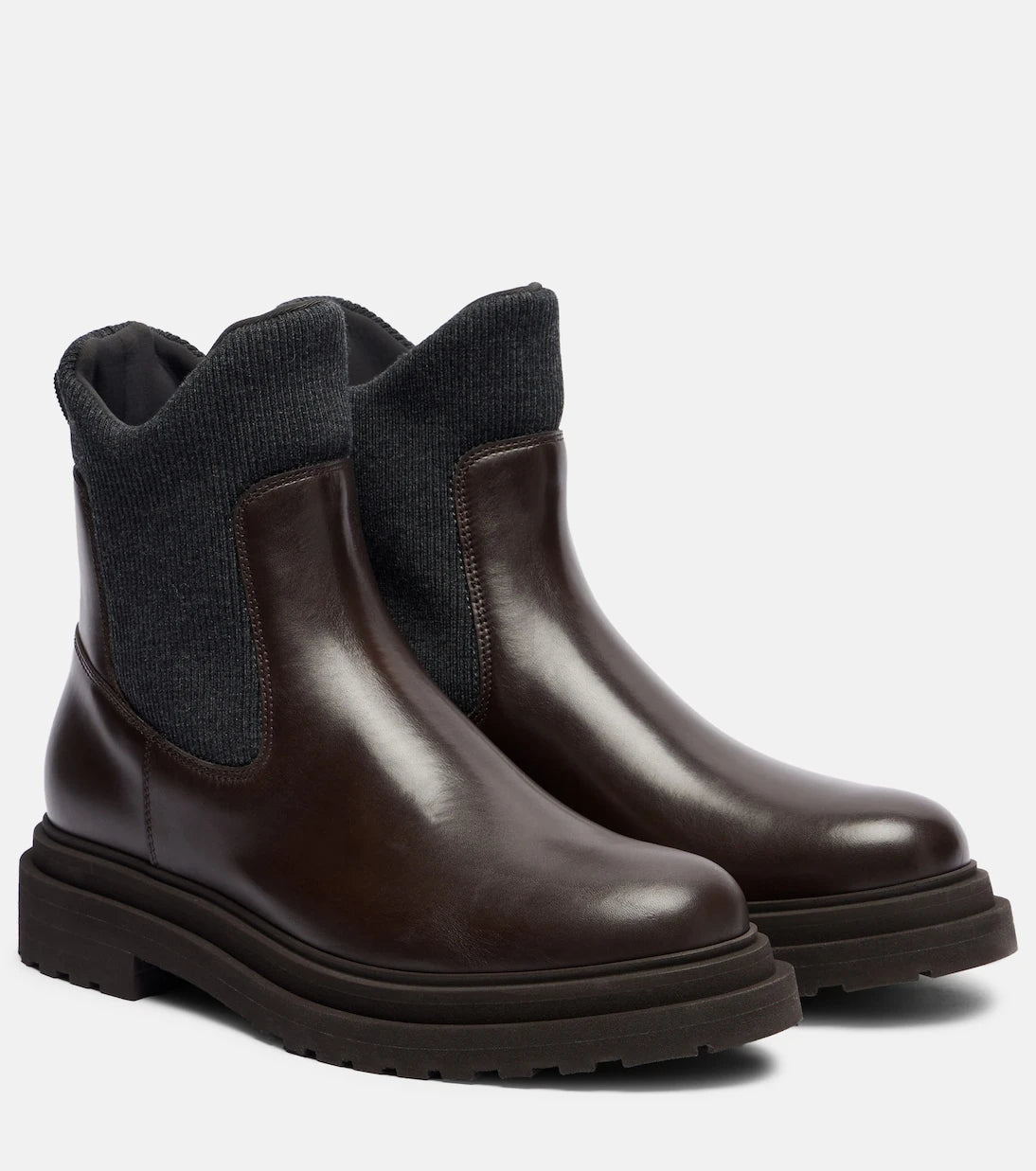 Brunello Cucinelli - Leather sock boots