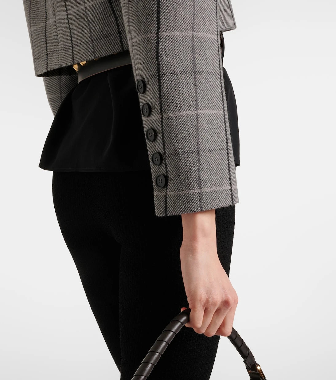 Chloé - Checked cropped wool jacket